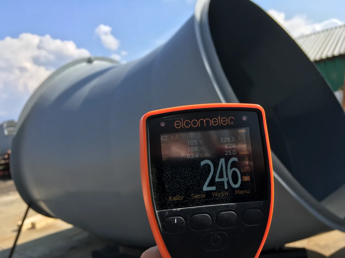Pomiar grubości powłoki — Elcometer na rurze