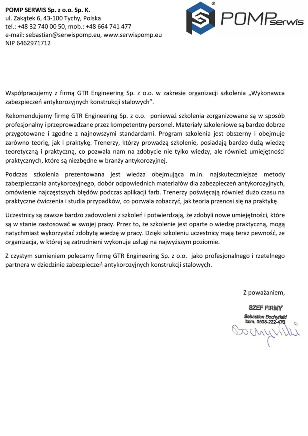 Referencje POMP Serwis