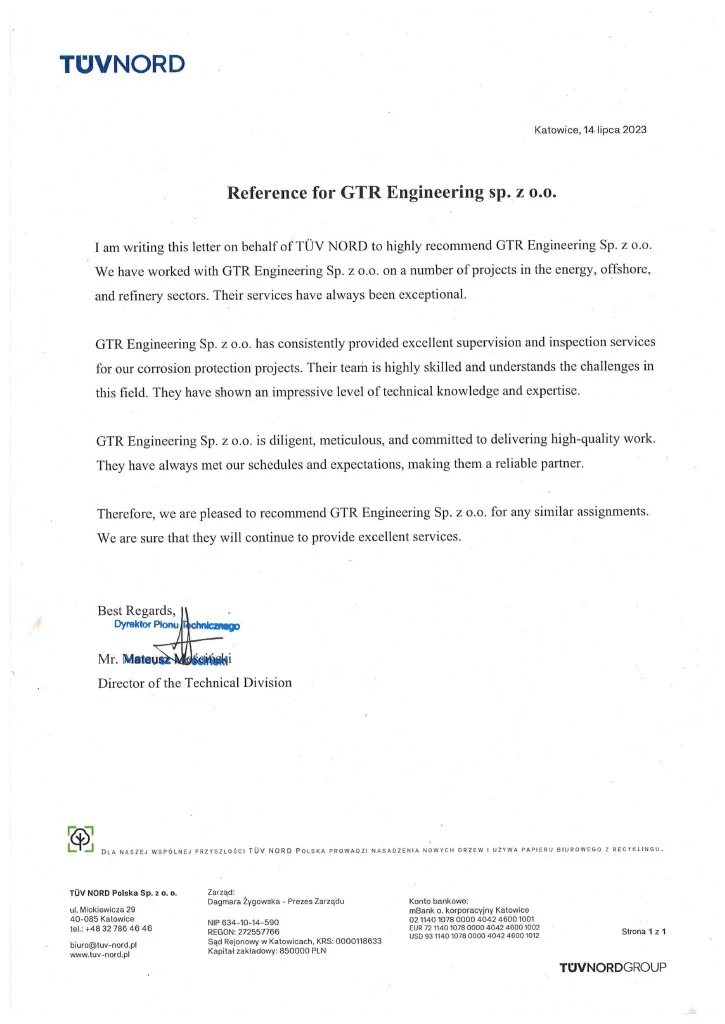 Referencje TÜV NORD