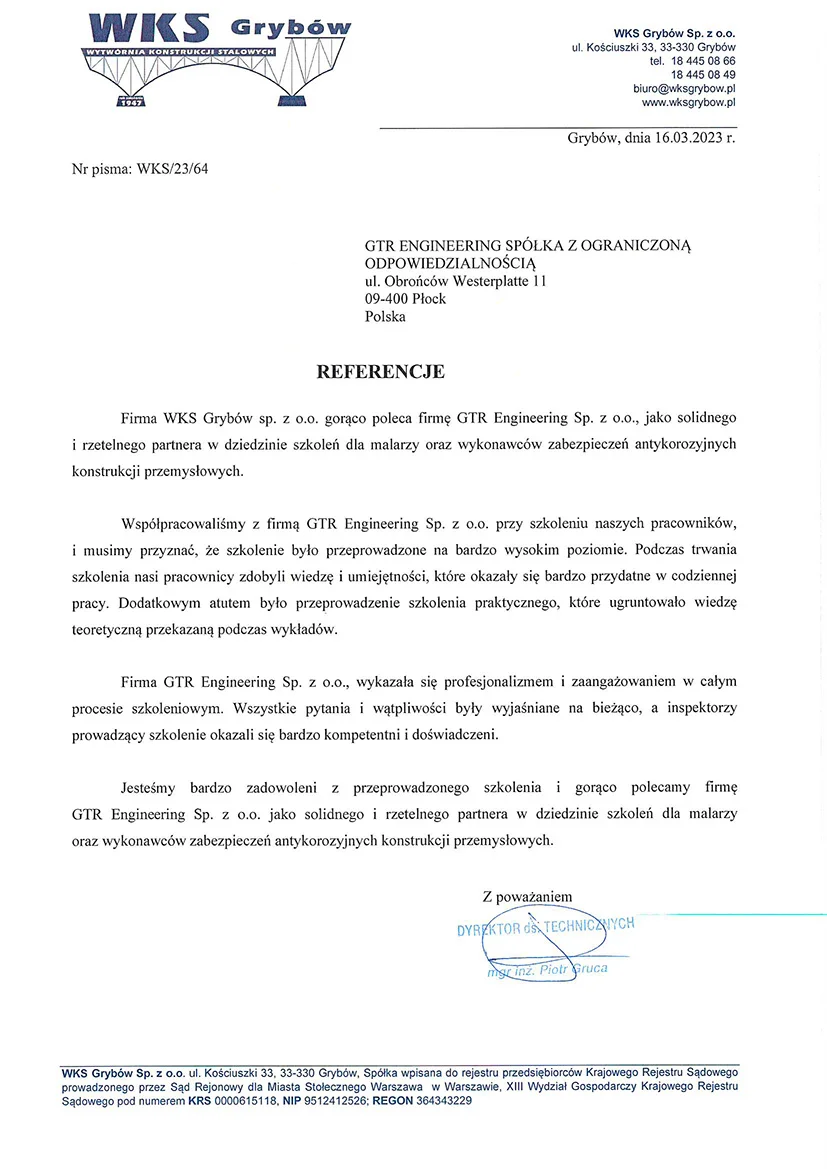 Referencje WKS Grybów